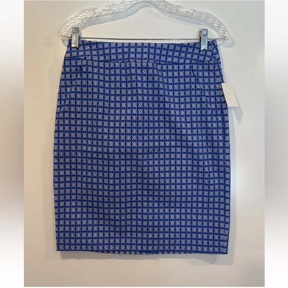 NWT The Limited Blue Geometric Print Pencil Skirt Womens Size 2 (1679) - Picture 1 of 5